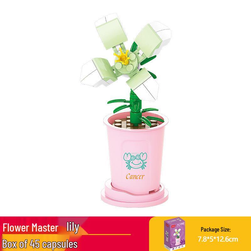 Lele Brothers Flower Building Blocks: Children's Educational Toy - Eternal Flower Jigsaw Puzzle