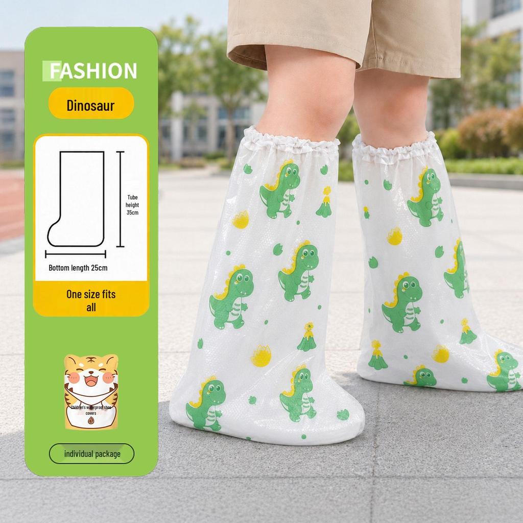 Disposable Transparent Waterproof Non-Slip High-Top Rain Boot Covers for Kids & Adults - Long Leg Protection for Rainy Days