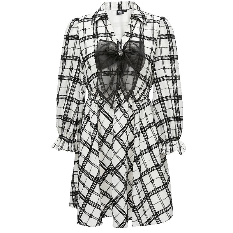 

VEROMODA 2023 Early Autumn Bow Tie Seven-Quarter Sleeve Dress M