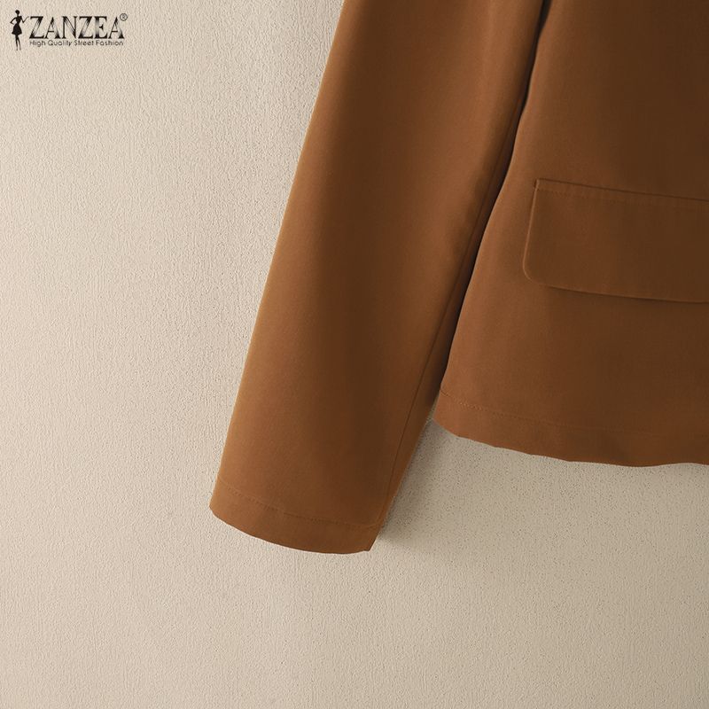ZANZEA Lässiger Damen-Blazer mit Umlegekragen, langen Ärmeln und dünner Strickjacke