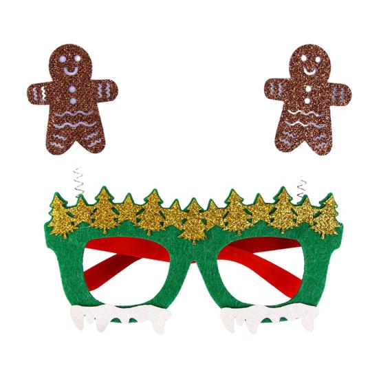 Holiday Party Supplies for Photos Christmas Glasses Photo Booth Props, Felt Reindeer Santa Snowman Eyeglasses Festive Costume Holidays Party,