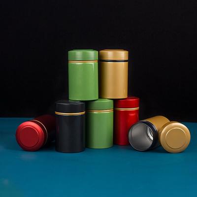 Round Metal Portable Sealed Small Tea Can Tea Tin Tea Container for Loose Dry Tea Leaves