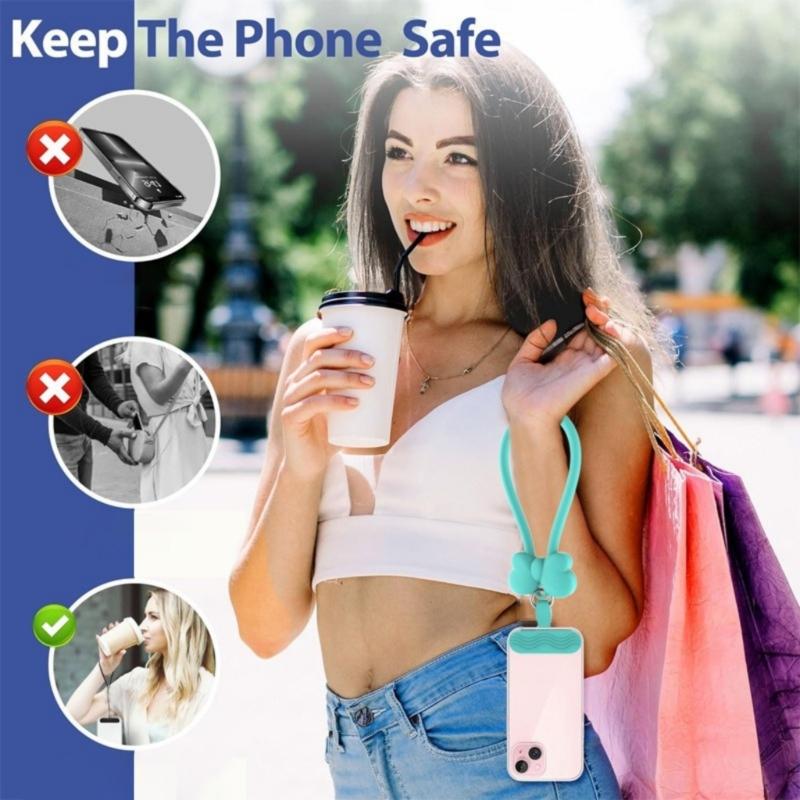 Fashionable Butterfly Design Phone Wrist Strap Soft Silicone Mobile Phone Lanyard For Daily Convenience