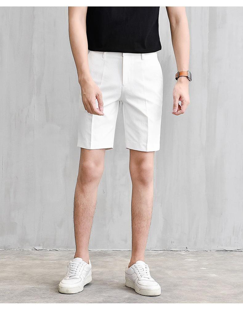 Pánské slim lehké business casual bílé šortky