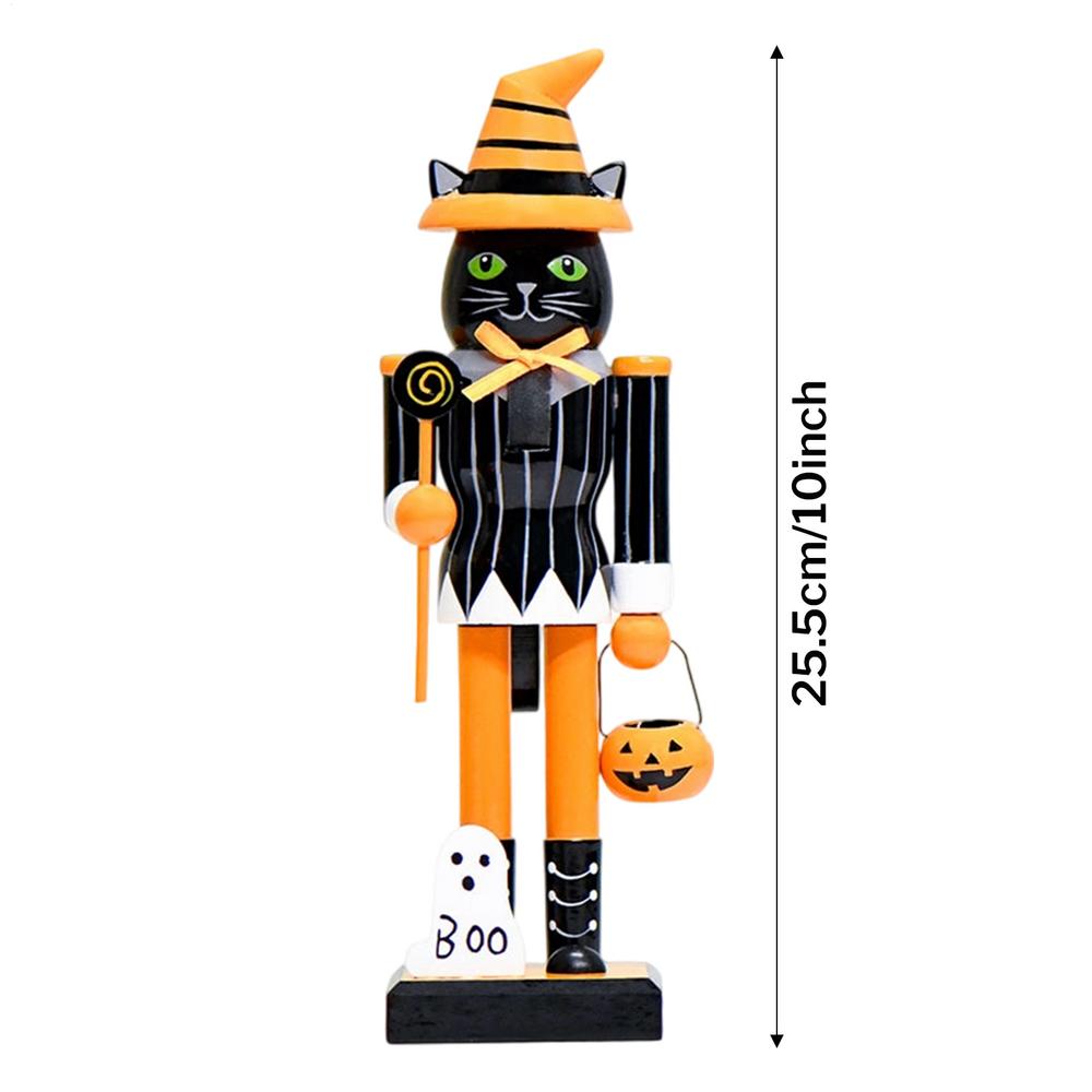 Halloween Nutcracker Walnut Soldier Solid Wood Decoration Ornament Gift Crafts Ornament Halloween Home Atmosphere Decoration