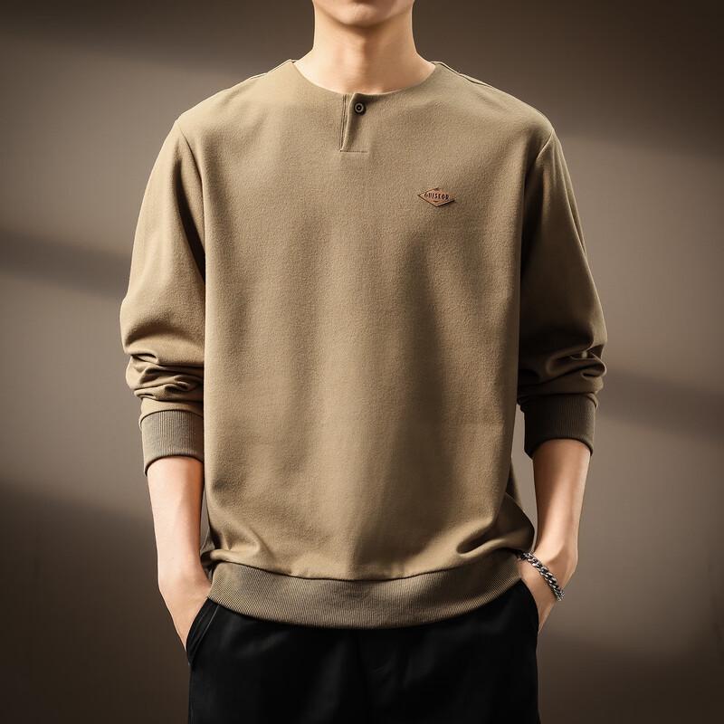 

Men s American Style Henley Collar Sweatshirt 3XL