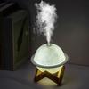 3D Planet Night Light Humidifier Quiet USB Mini Air Humidifier with Wooden Stand Home Office Bedroom Bedside Lamp Desktop Humidifier