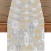 Vintage Ramadan Table Runner Washable Watercolor Flowers Ramadan Decorations Reusable Elegant Floral Islamic Table Runner