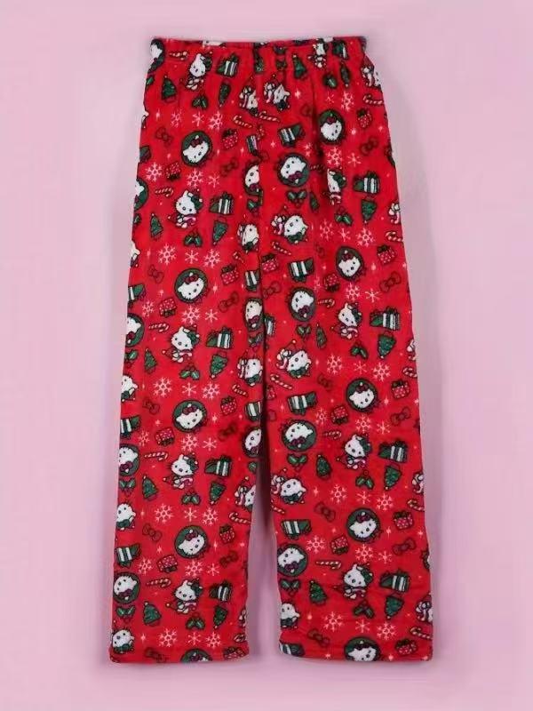 Halloween Women's Fleece-Lined Flannel Pajama Pants for Autumn/Winter – Warm & Casual
