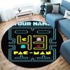 Pac-Man Custom Name Round Area Rug,Carpet Rug for Living Room Bedroom Sofa Playroom Decor,Non-slip Floor Mat