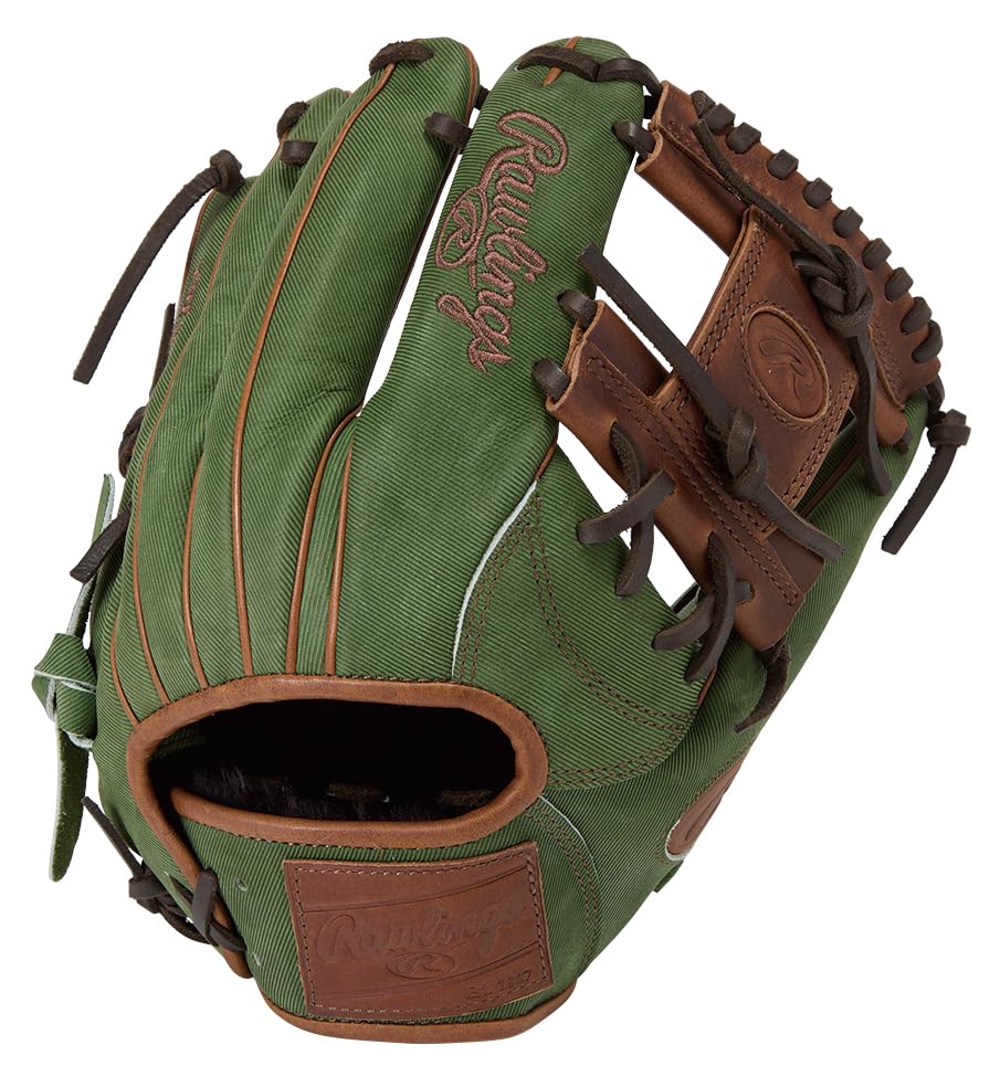 Rawlings PRO EXCEL GR5FHJN62 Baseball ML Throw HOH® –Jeans- Glove, Softball, Infielder's, Green, 11.25 inches, Right-Handed