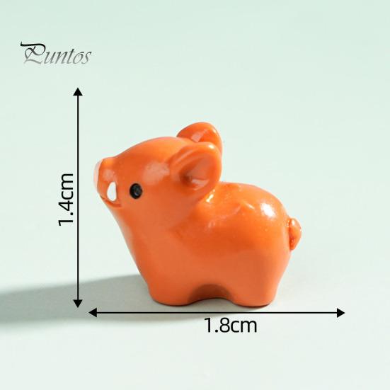 6 ks Mini Pig Figurka Pryskyřice Miniaturní Prase Ornament Planter Dekor Cartoon Mini Pig Socha pro mech Mikrokrajinka Pohádkové zahradní doplňky