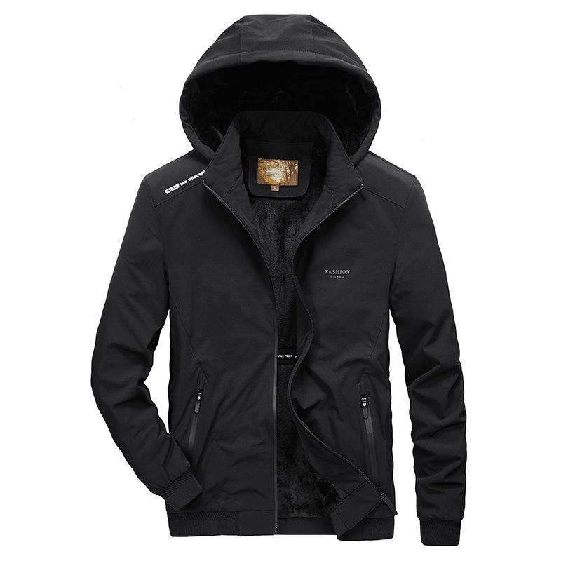 

Мужская утепленная куртка, водонепроницаемая куртка с капюшоном, осень-зима, плюс, куртка для людей среднего возраста 5XL