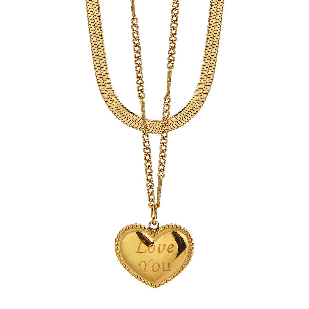 Beautiful Heart Shaped Titanium Steel Necklace For Trendy Women With Adjustable Options Length