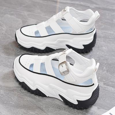 Platform Dad Shoes Sandals Summer New Hollow Inner Heightening Casual Shoes Muffin Small Roman Sandals
