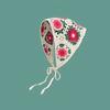 1Pc Knitted Triangle Headband French Pastoral Style Headscarf Hat Little Flower Handmade Crochet Headband Towel Spring Summer