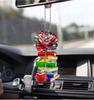 Vintage Skull Style Flower Car Ornament Acrylic Hanging Decoration For Halloween