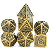 Cusdie Dragon Font DND Dice Metal, Auspicious Cloud, 7Pcs Polyhedral Dice Set, for D&D Role Playing Game Pathfinder Board Games