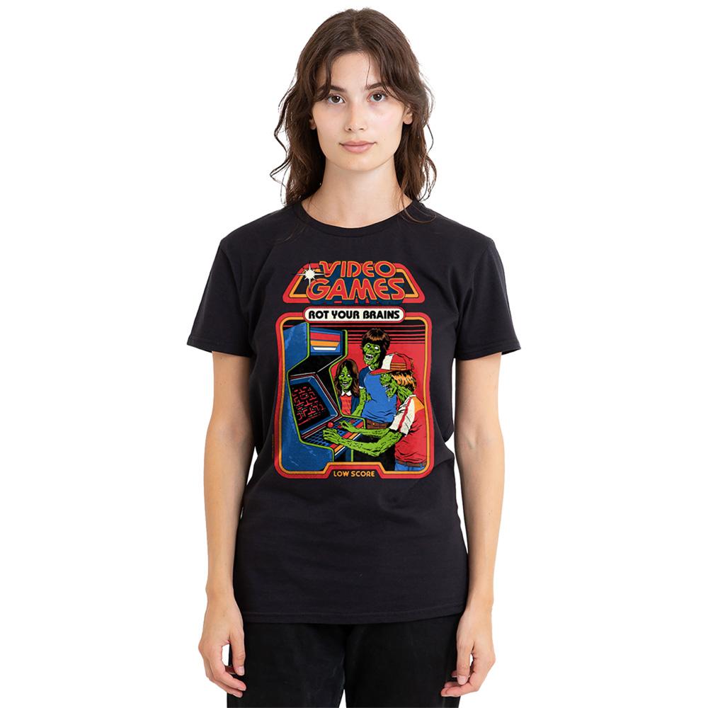 Steven Rhodes Womens/Ladies Video Games Rot Your Brains T-Shirt