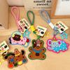 Cute Cartoon Embroidery Animal Felt Keychain Soft Plush Keyring Stuffed Key Holder Lovely Backpack Pendant Bag Charm Couple Gift