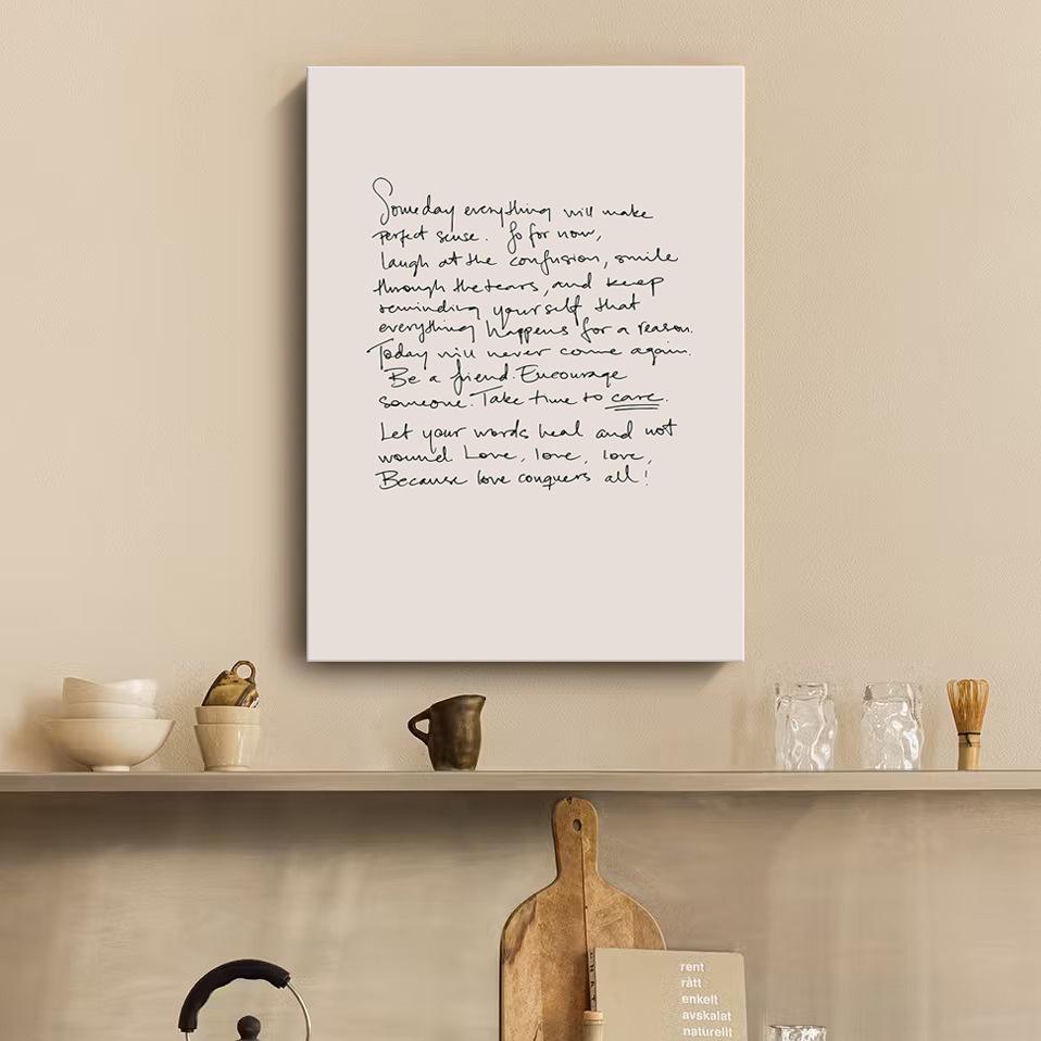 Nordic Minimalist Coffee Shop Wall Art: Modern Canvas with Inner Frame