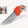 9-Piece Set L-Style Inner Hex Wrenches Alloy S2 Ball Head High Hardness Plum Blossom Wrenches for Precision Mechanical Work