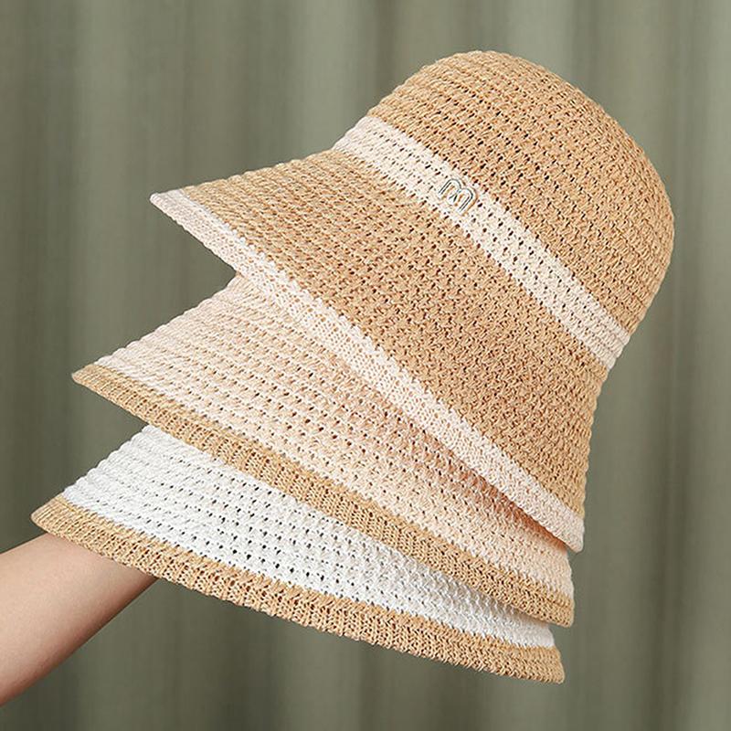 Summer Bucket Hats Cap For Women Double Layer Spring Fisherman Hat Outdoor Foldable Suncreen Beach Hat