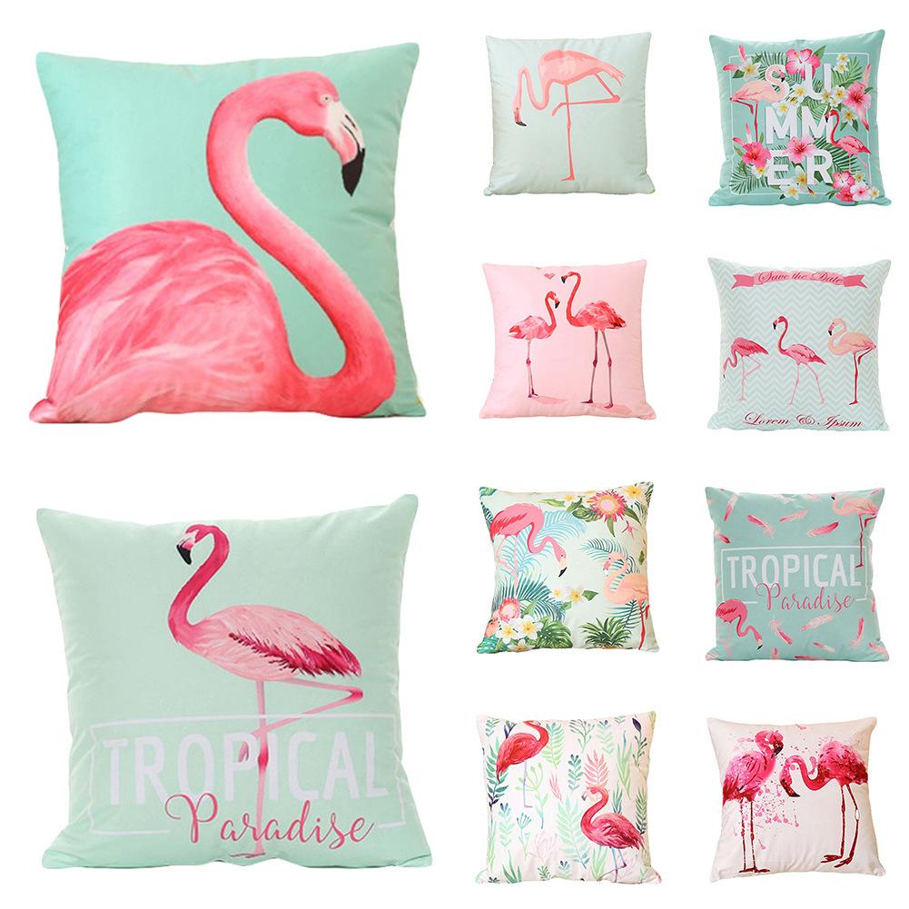Long-legged Flamingo Series Linen Pillowcase Cushion Cover
