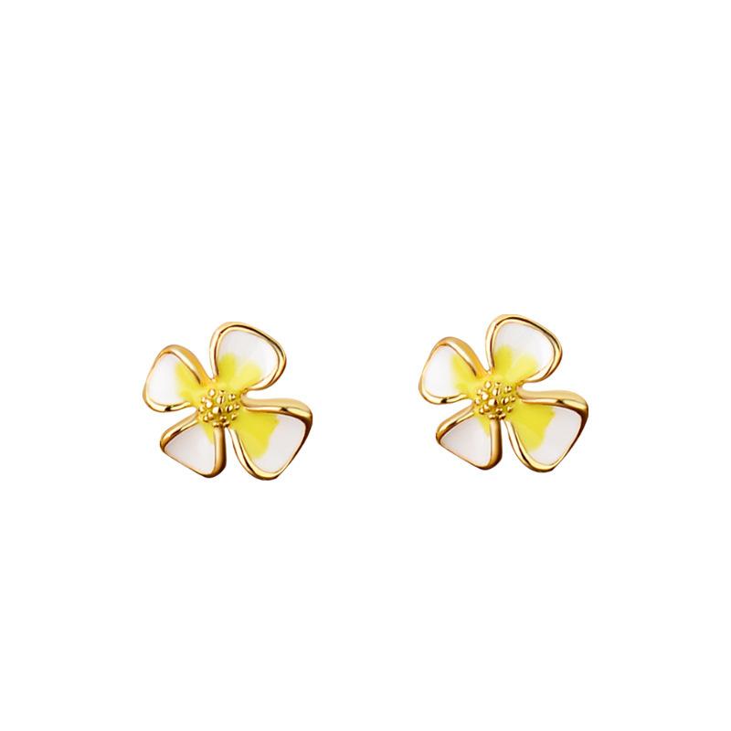 Flower Earrings for Women with Small, Simple and Versatile Forest Style Fresh Colorful Flower Earrings Sweet