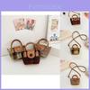 Stylish Retro Mini Tote Bag For Girls Trendy Plaid Crossbody Purse In Khaki Brown