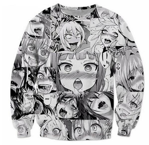 

Мультяшное Аниме Ahegao 3D Print унисекс / унисекс повседневные толстовки пуловер топы толстовка