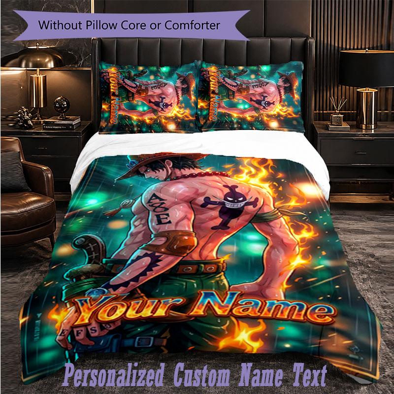 Personalized 3Pcs Bedding SetOne Piece Custom Text Duvet Cover Pillowcase Set Bedroom Gift