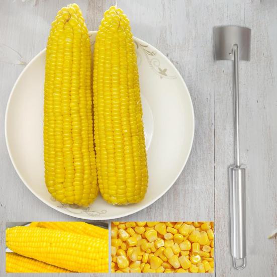 1/2Pcs Corn Peeler Stainless Steel Corn Cob Stripper Tool Corn Thresher for Kernels Removal Ergonomic Handle Easy