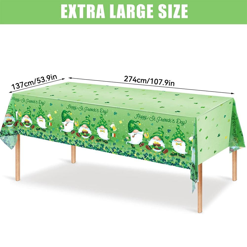 St. Patrick's Day Clover Tablecloth Decorations 2025 Clover Printed Tableclot Rectangle Table Cover St. Patrick's Day Party Decoration