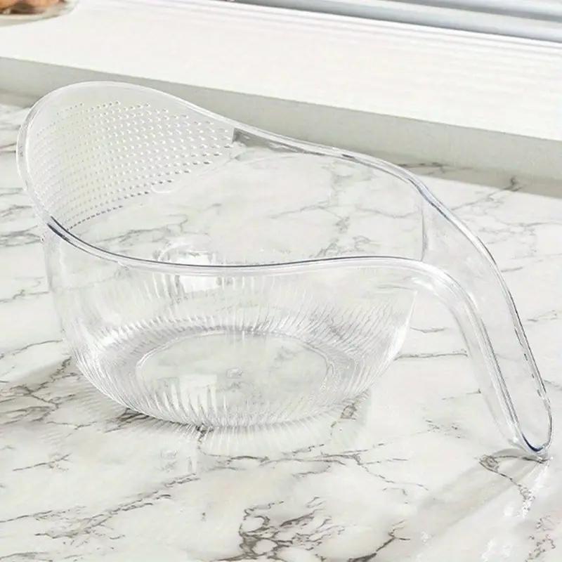 Multifunctional Plastic Rice Washing Bowl with Quadrilateral Intensive Holes, Water Draining Basket, Fruit Bowl
