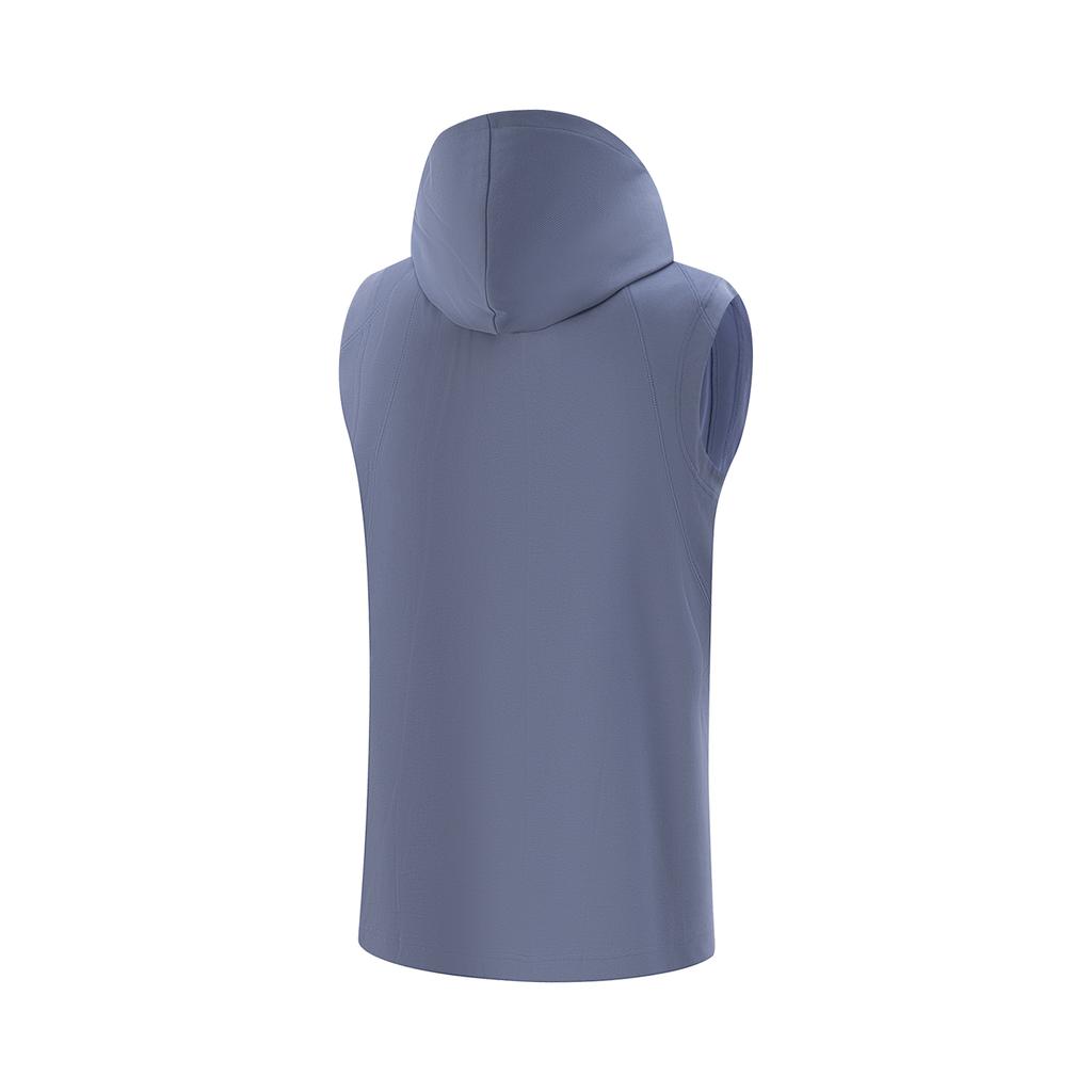 Li Ning Anti-Five Series Simple Versatile Loose Fit Round Neck Hooded Sports Vest Men Vests Breeze-Blue AVSV071-1