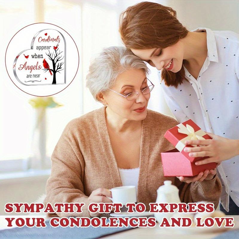 Red Cardinal Memorial Plaque. Acrylic Condolence Gift for Loss of Mom, a Christmas Remembrance.