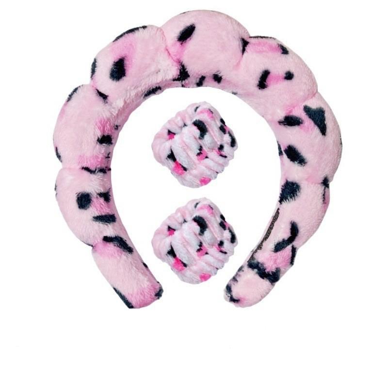 3PCS Spa Headband for Washing Face Wristband Set Sponge Makeup Headband Wrist Towels Bubble Hairband for Women Hair Accessories