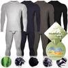 Chern Yueh Warm Underwear Warm Long Sleeve and Stretch Men's Set, Pants, Fleece-Lined, Shirt, Moisture-Wicking, Odor-Resistant, Breathable, (Black,