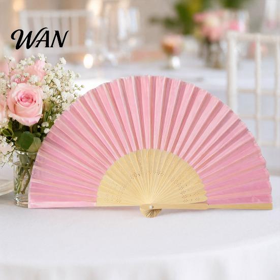 Lightweight Bamboo Fan Chinese Style Silk Folding Fan, Ribs Decorative Handheld Summer Cooling Portable Party Favors for Men Women Wooden