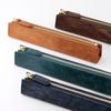 Slip-On PB Zipper Pen Case, Mini, Navy (IPV-4501), Genuine Italian Leather, Holds 1-2 Fountain Pens