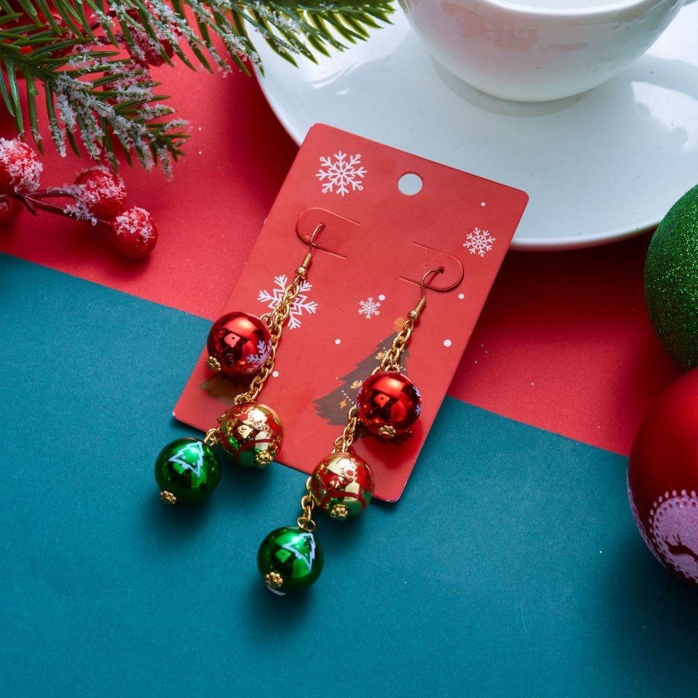 Rhinestone Christmas Earrings Dripping Oil Christmas Jewelry Sweet Xmas Drop Dangle Stud Party