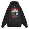 Heavyweight 440g Washed Vintage Denim-Style Anime Hoodie Men Streetwear Casual Sweatshirt
