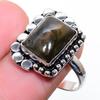 Pietra di Labradorite Fatto a Mano Argento Sterling 925 Gioielli Anello Misura 8.5