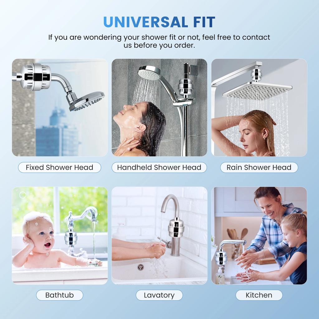 36 Stage Shower Faucet Head Cleaning Purifier Filter Metals Filtered for Hard Water Soften 1 Replaceable Extra Filter Cartridge