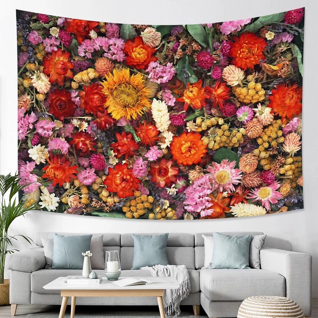Beautiful Rose Pattern Tapestry Daisy Background Cloth Home Decoration House Living Room Wall Hanging Cloth