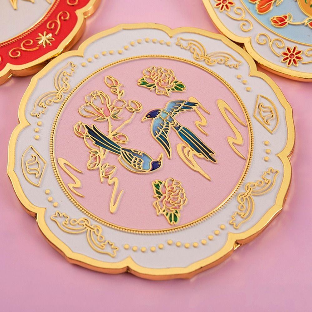 Butterfly Textured Flower Makeup Mirror 3D Cartoon Makeup Mirror Retro Handheld Mirror  for Home