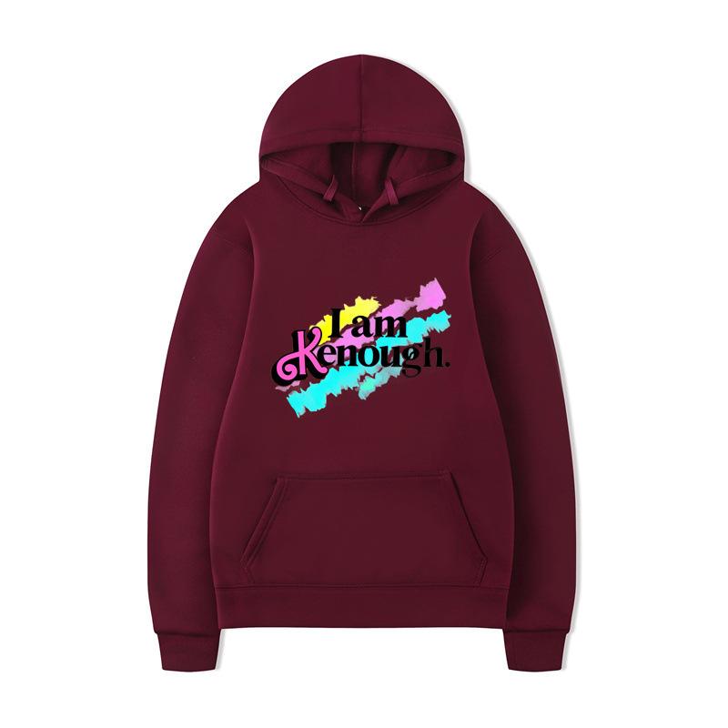 I Am Kenough Hoodies Print Fashion Sweatshirt Hip Hop Casual Unisex Autumn Winter Oversize Fleece Streetwear Tops