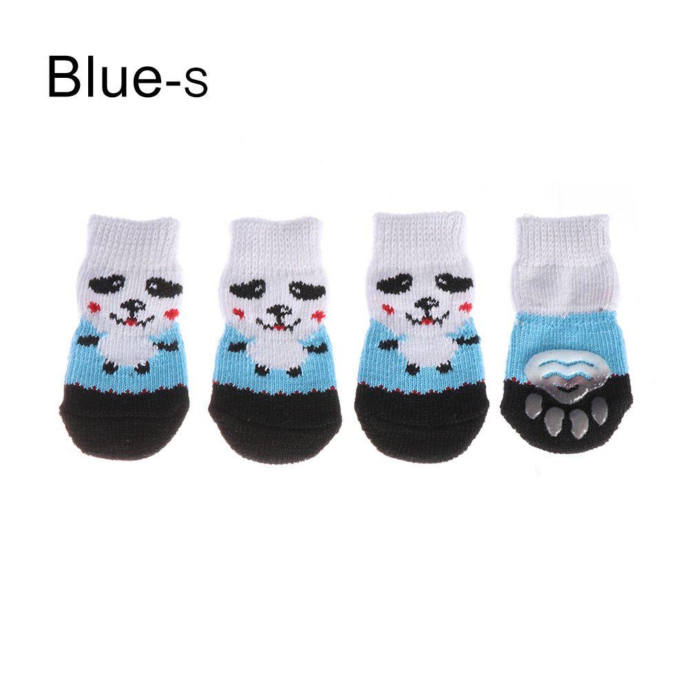 4Pcs/set Paw Protectors Candy Color Pet Supplies Puppy Boots Anti-Slip Dog Shoes Knitted Socks