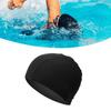 Swimming Cap High Elasticity Thick Durable Bathing Cap Polyester Swimming Hats for Women Men Black